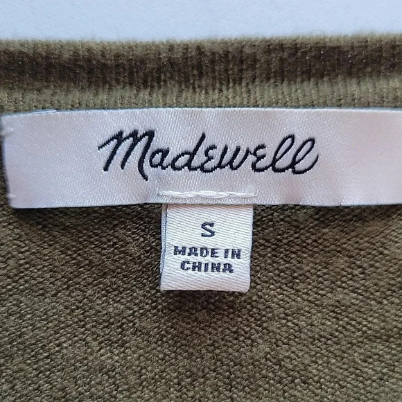 Madewell Tie Waist Sweater Dark Sage Green Size Small - Picture 8 of 11